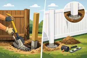 How to Replace Fence Posts Without Rebuilding